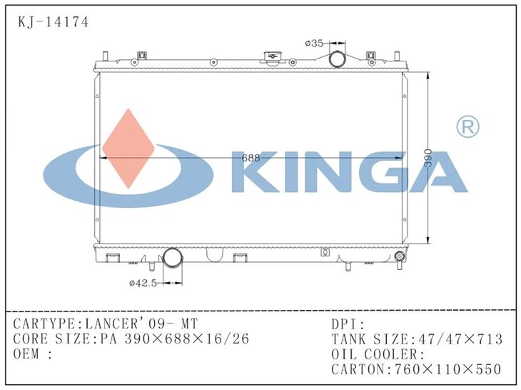 China Supplier High Quality Radiator For Lancer'09- MT