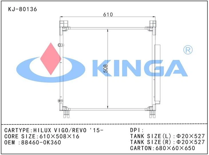 Air Conditioning A/C Condenser HILUX VIGO/REVO' 15